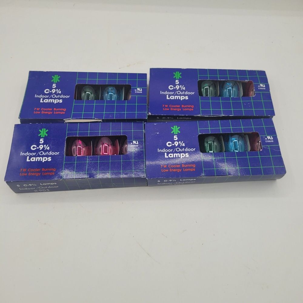 Vintage Lot (20) C-9 1/4 Outdoor Christmas Tree Lights‎ Replacement Bulbs NOS
